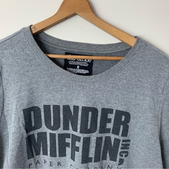 [The Office] Dunder Mifflin Inc Graphic Gray & Black Long Sleeve Sweater - Picture 2 of 6
